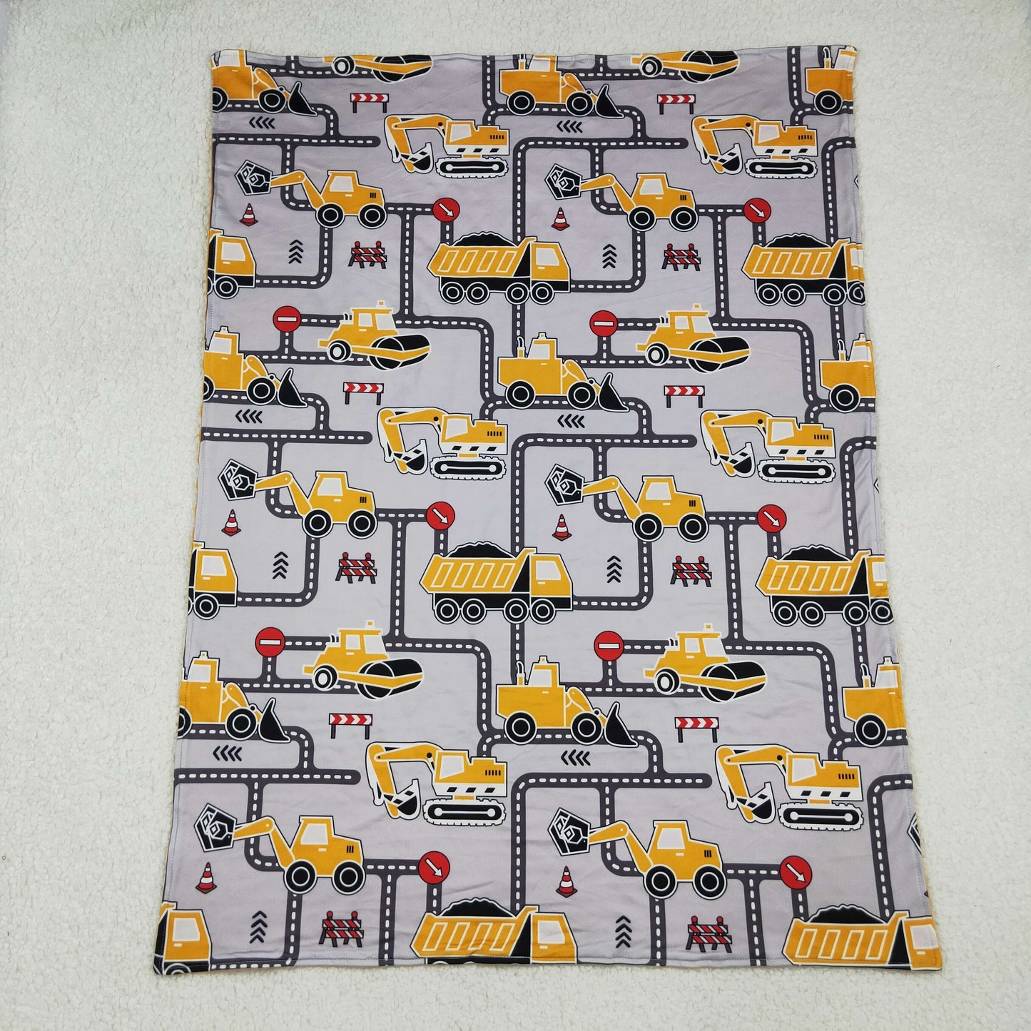 BL0199 Grey Orange Truck 29-43 inches Baby Blanket 202510 RTS