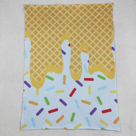 BL0200 Yellow Blue  Waffle Ice Cream 29-43 inches Blanket 202505 RTS