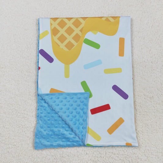 BL0200 Yellow Blue  Waffle Ice Cream 29-43 inches Blanket 202505 RTS