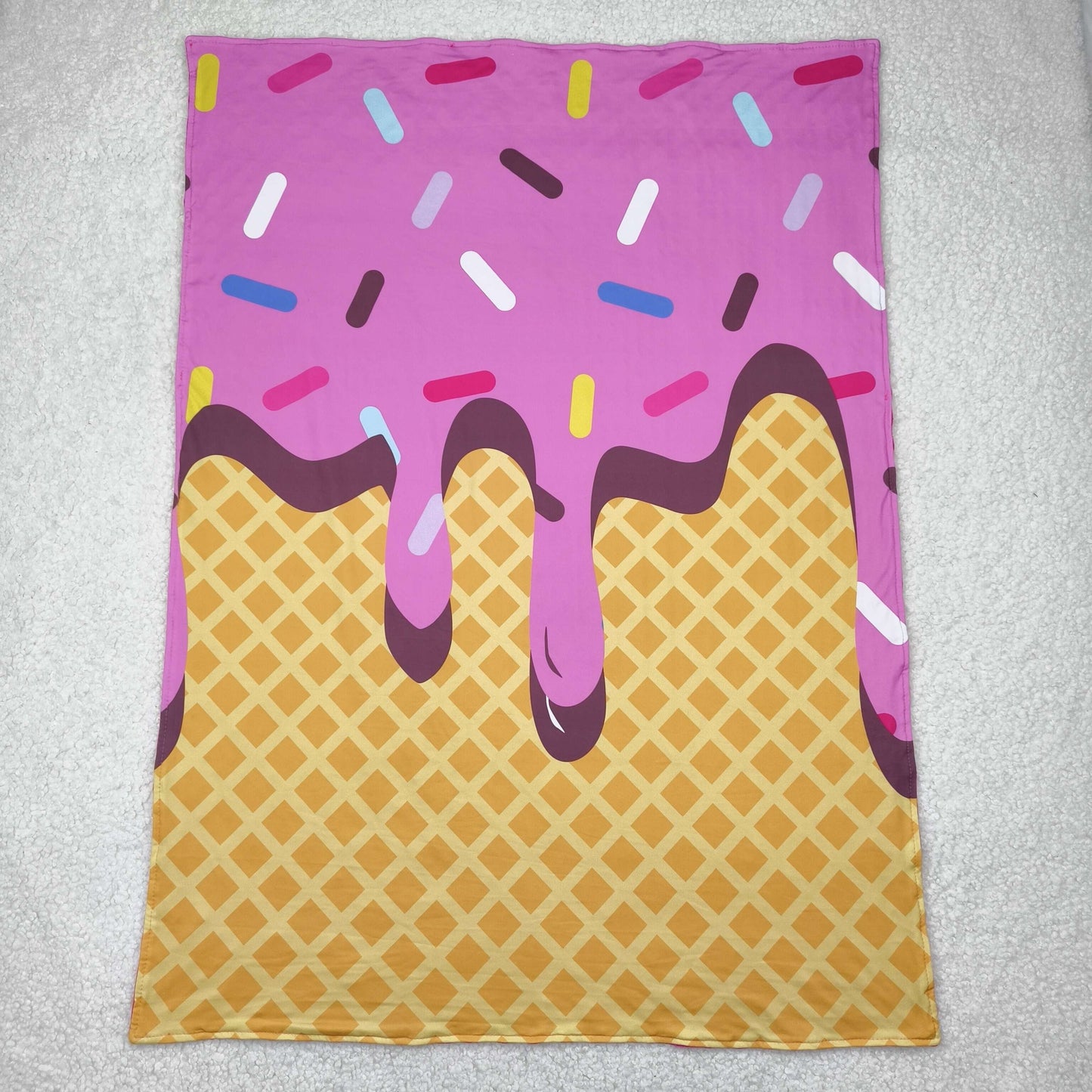 BL0201 Yellow Rose Red Waffle Ice Cream 29-43 inches Blanket 202504 RTS