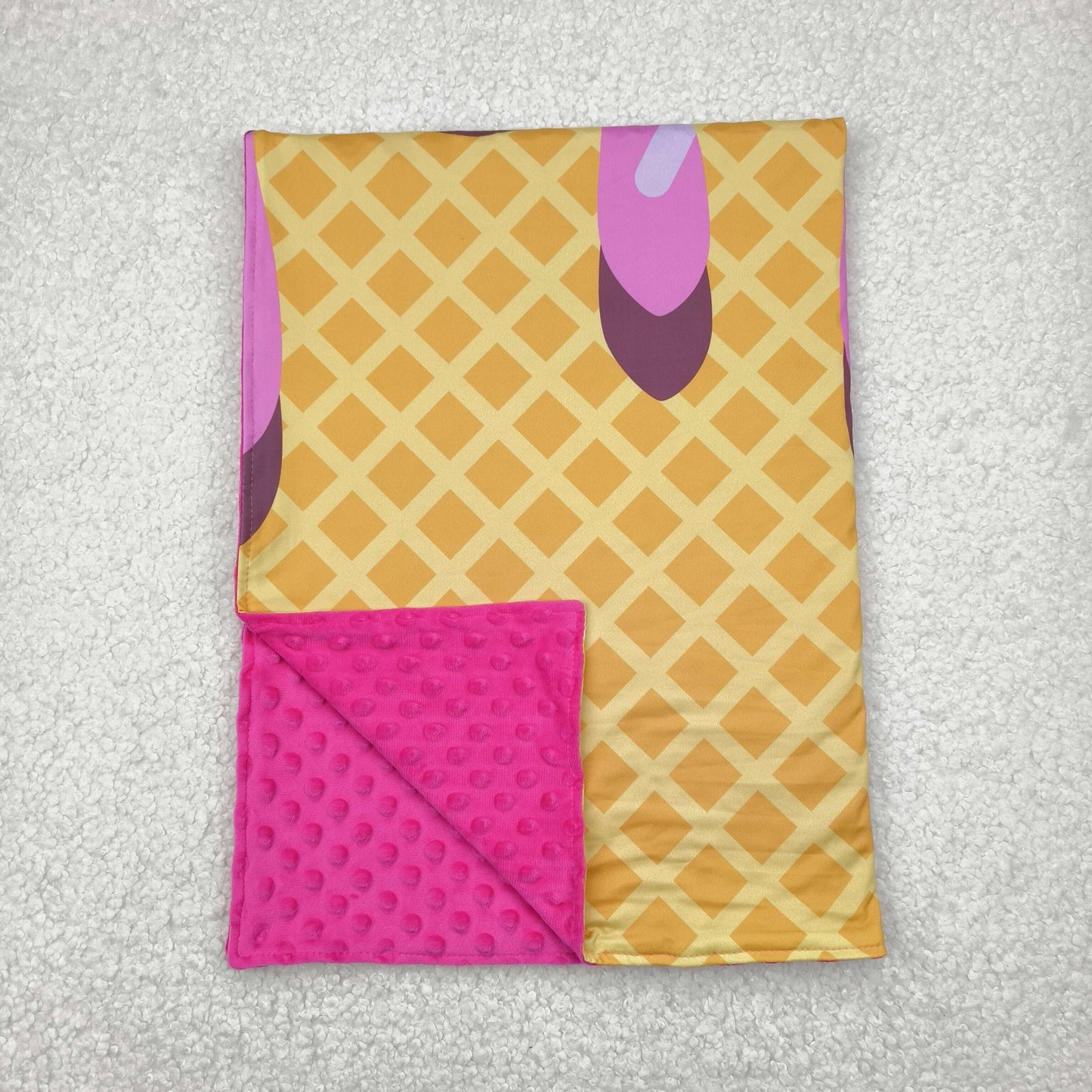 BL0201 Yellow Rose Red Waffle Ice Cream 29-43 inches Blanket 202504 RTS