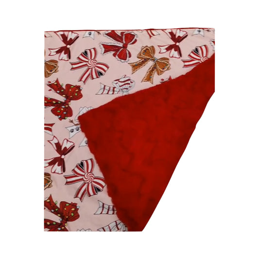 BL0203 Merry Christmas Bows Red Blankets High Quality Keep Warm Baby Blankets 29-43 inches 202505 RTS Local Warehouse