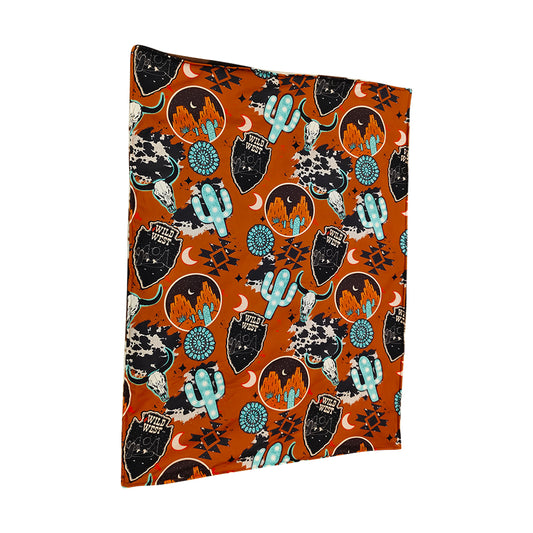 BL0205 Cactus Cow Pattern  Orange Blanket High Quality Keep Warm Baby Blankets 29-43 inches 202505 RTS Local Warehouse