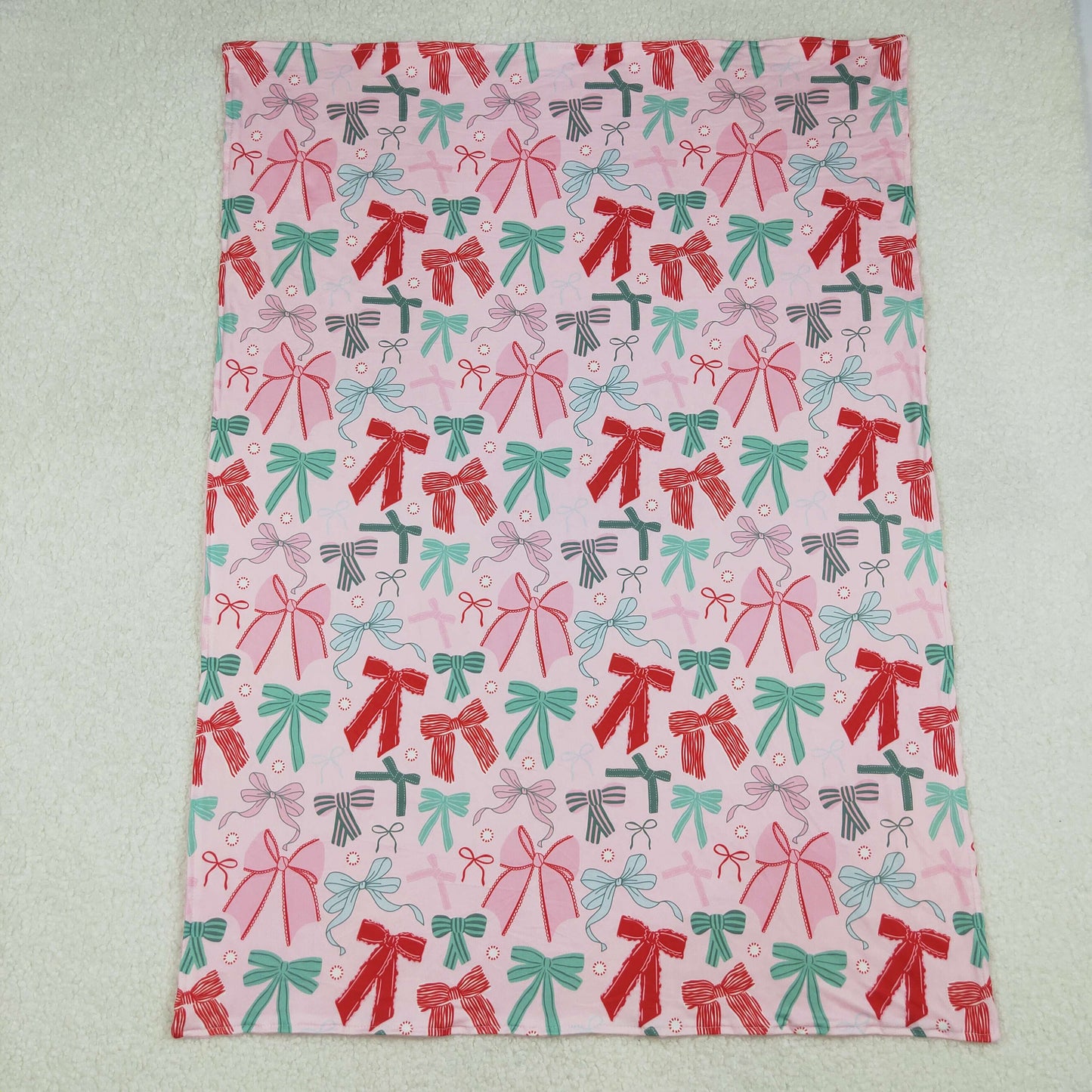 BL0218 Bows Pattern Pink Baby Blankets 29-43 inches 202509 RTS