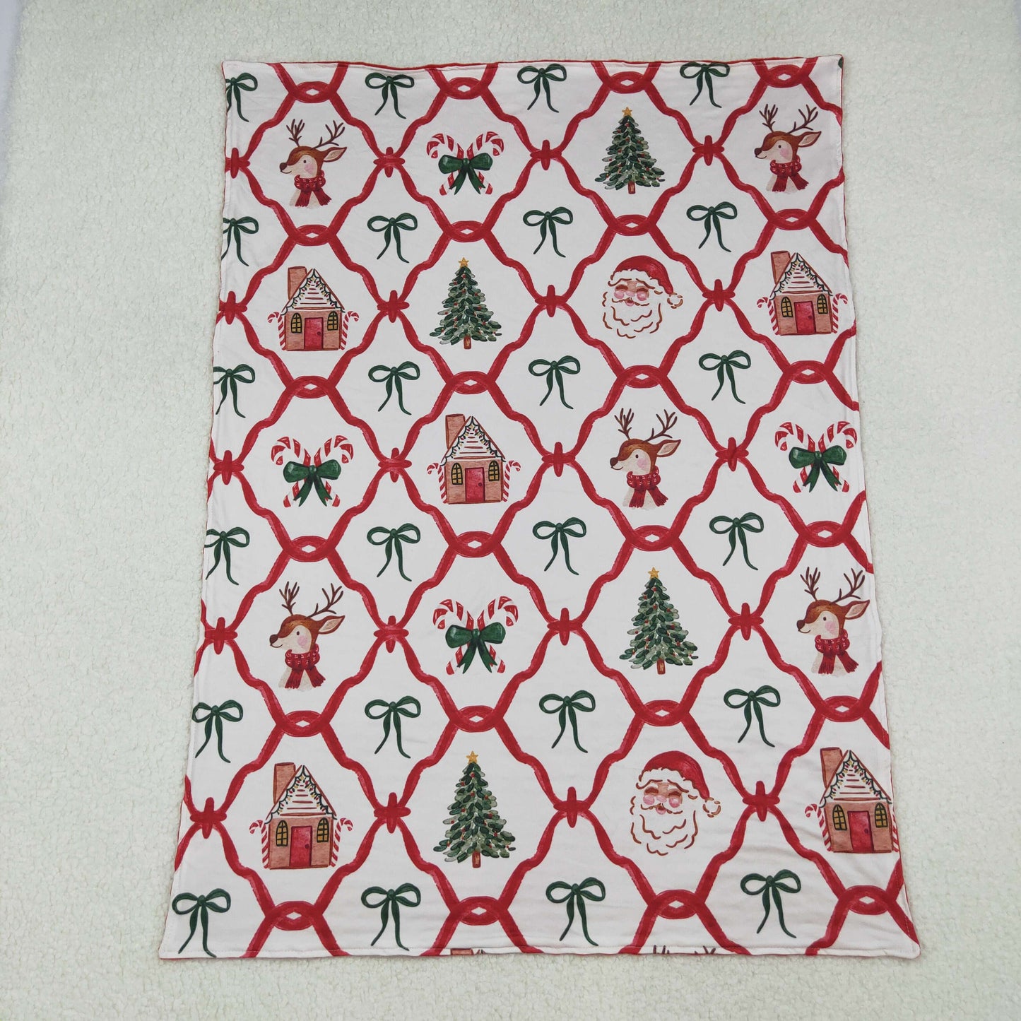 BL0219 Christmas Santa Claus Red Baby Blankets 29-43 inches 202509 RTS