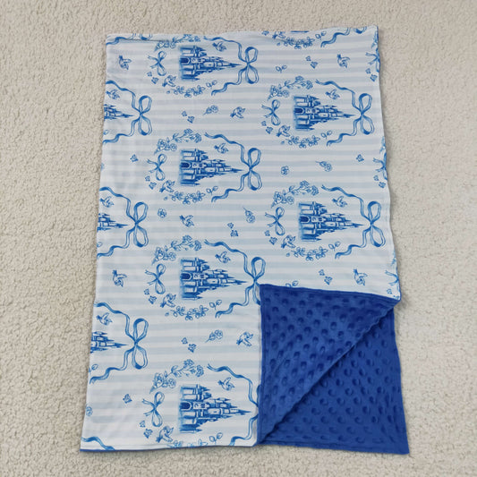 BL0247 Blue Bows Castle Baby Blanket 29-43 inches 202607 RTS