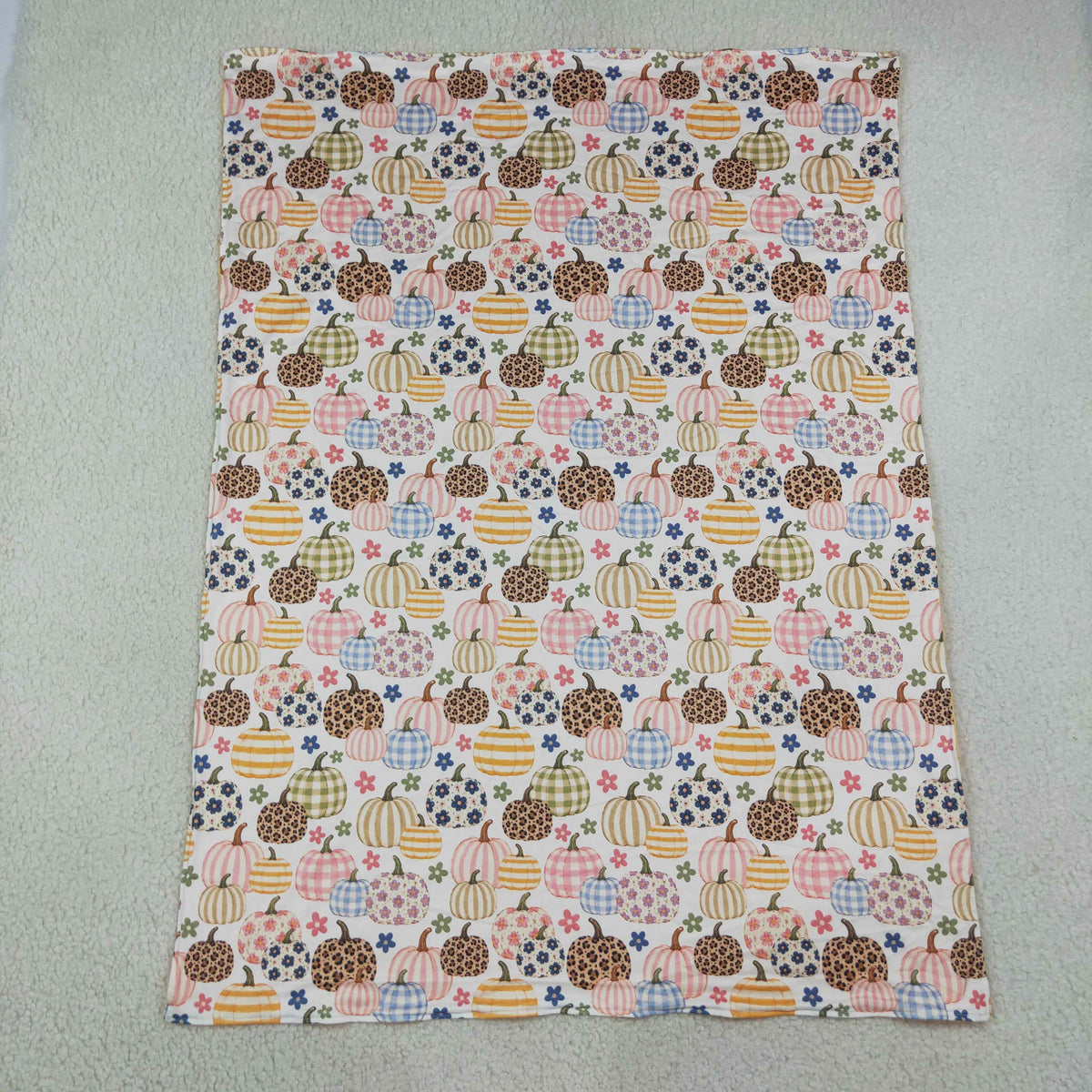 BL0252 Pumpkin Flower Yellow Baby Blanket 29-43 inches 202608 RTS