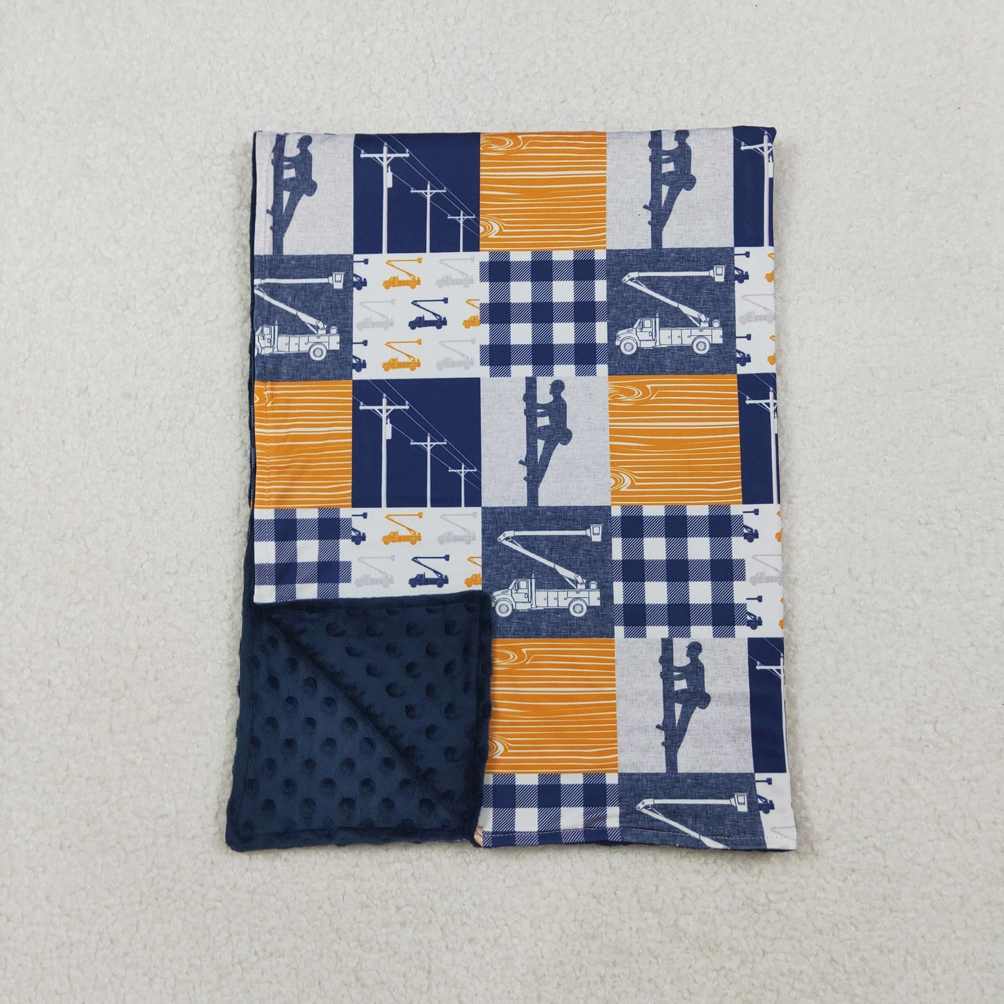 BL0075 Telephone Pole Maintenance Worker Pattern 29-43 inches Baby Blankets 202510 RTS