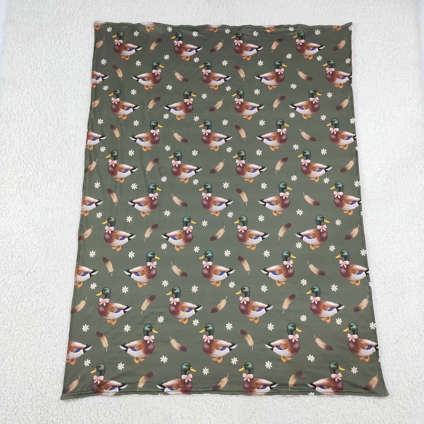 BL0283 Mallard Ducks Pink Baby Newborn Blanket