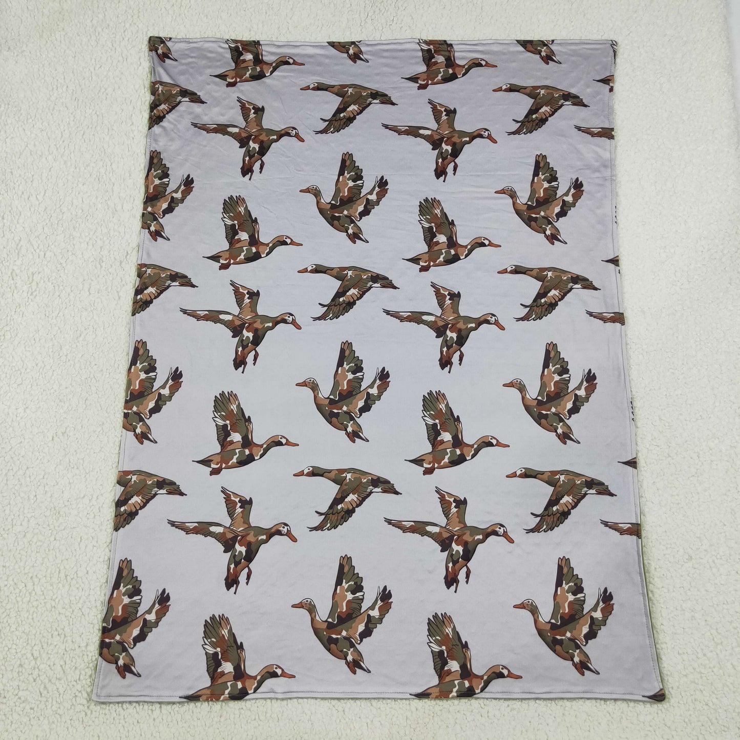 BL0288 Mallard Ducks Camo Green Baby Newborn Blanket