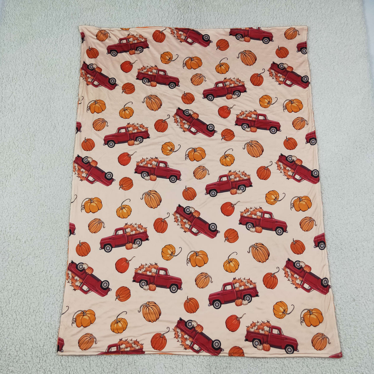 BL0289 Fall Pumpkin Car Orange Baby Newborn Blanket 202609 RTS