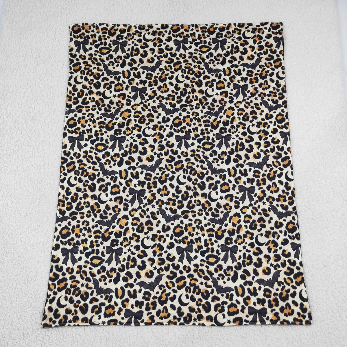 BL0290 Halloween Bat Leopard Black Baby Newborn Blanket 202609 RTS