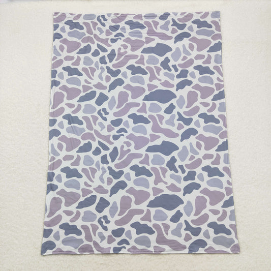 BL0145 Grey and blue camouflage baby blanket RTS Free Shipping Over $100