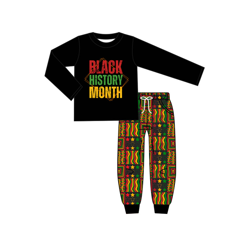 BLP0453 Black History Is World History Girls Long Sleeve Bell Bottom Pants Outfits