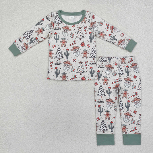 BLP0817 Christmas Pajamas Long Sleeve Pants Boys Sets RTS 202509