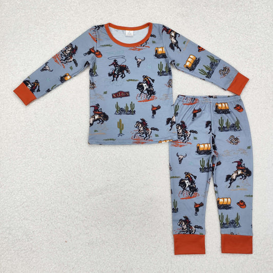 BLP0900 Bamboo Pajamas Riding Cactus Long Sleeve Pants Boys Set RTS 202509