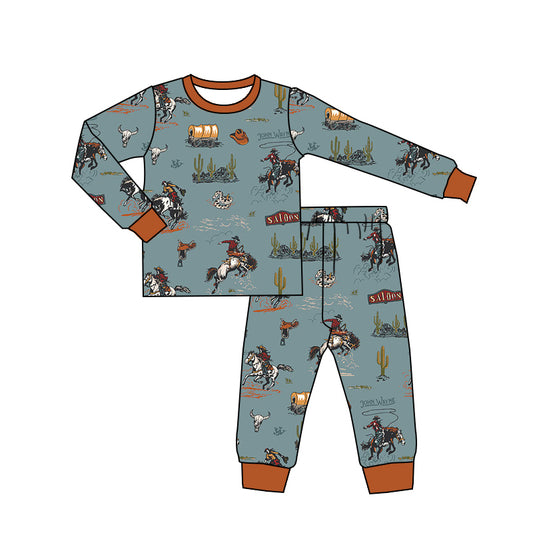 BLP0900 Bamboo Pajamas Riding Cactus Long Sleeve Pants Boys Set RTS 202509