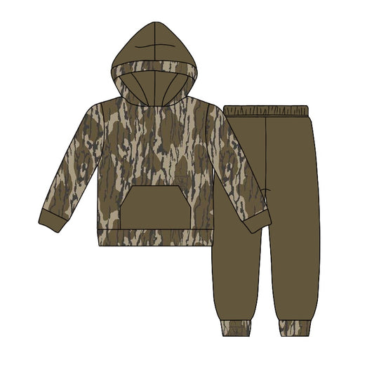 BLP0961 Army Green Pocket Camouflage Hooded Long-Sleeved Pants Boys Sets  RTS  202509