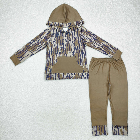 BLP0961 Army Green Pocket Camouflage Hooded Long-Sleeved Pants Boys Sets  RTS  202509