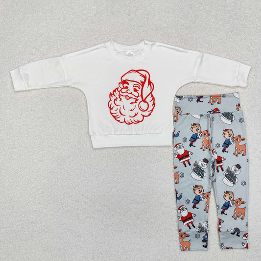 BLP1003 Christmas Clothes White Long Sleeves Pants Boys Outfits RTS 202509