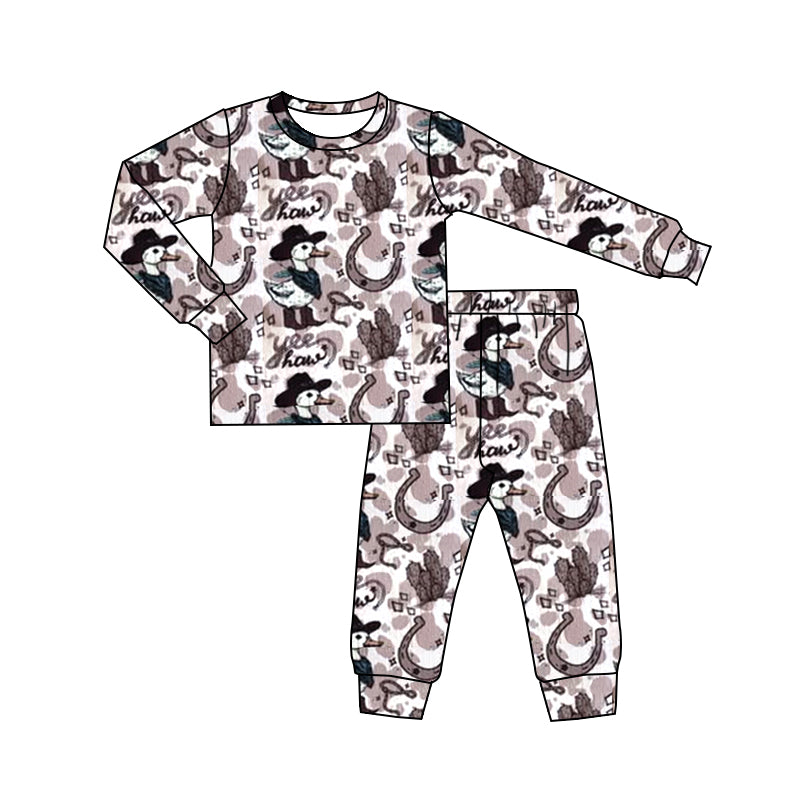 preorder BLP1108 Boys Boutique Duck Cactus Long Sleeve Pajamas Pants Set 202506
