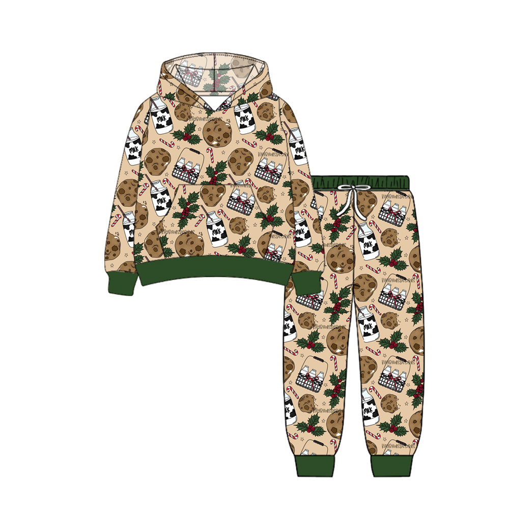 preorder BLP1156 Christmas Boys Boutique Brown Green Hooded Long Sleeve Pants Pajamas Set 202506