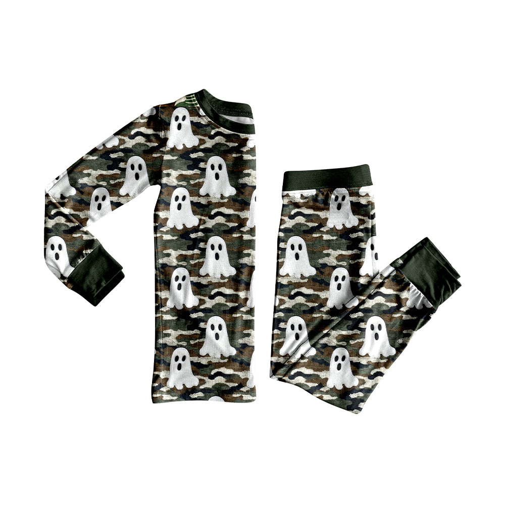 preorder BLP1185 Halloween Ghost Camouflage Long-Sleeved Pants Pajamas Boys Set 202507