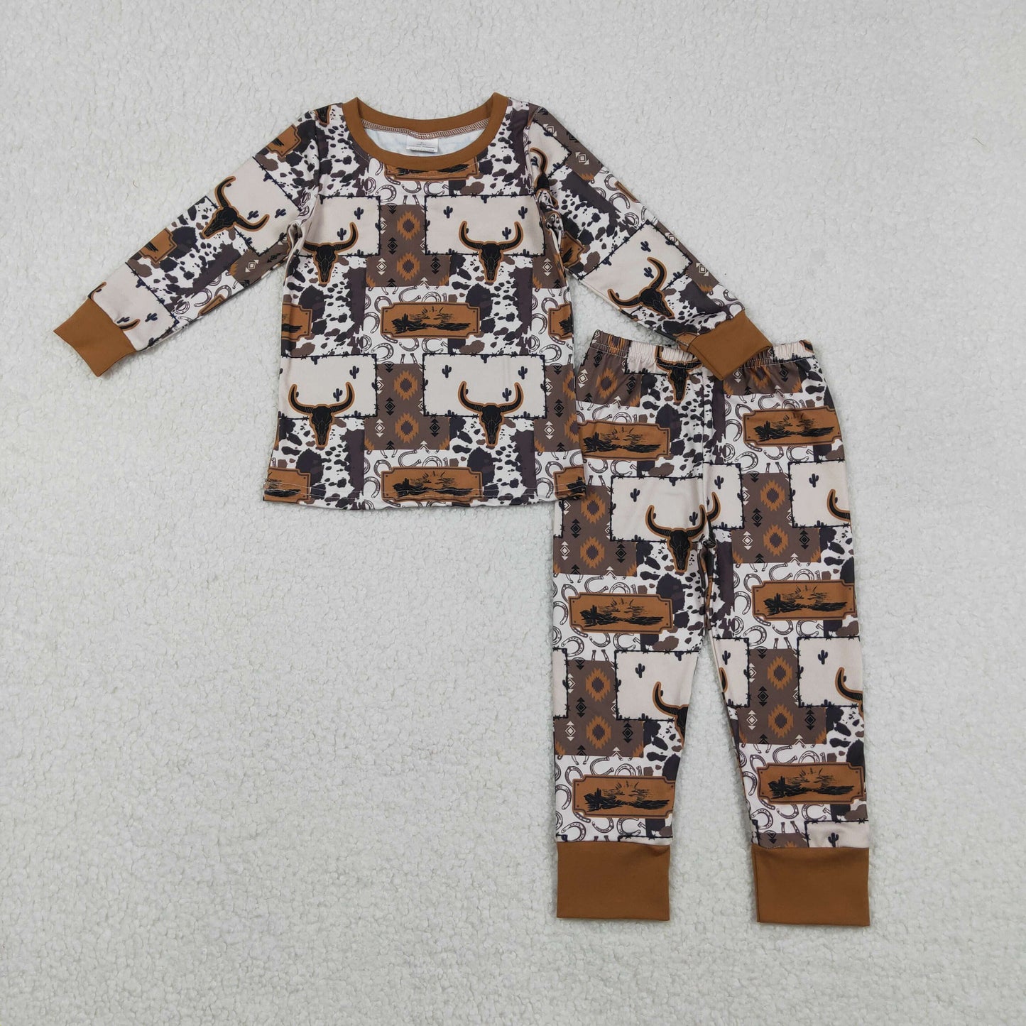 BLP1200 Deer Hunting Brown Long-Sleeved Pants Boys Pajamas Set 202511 RTS