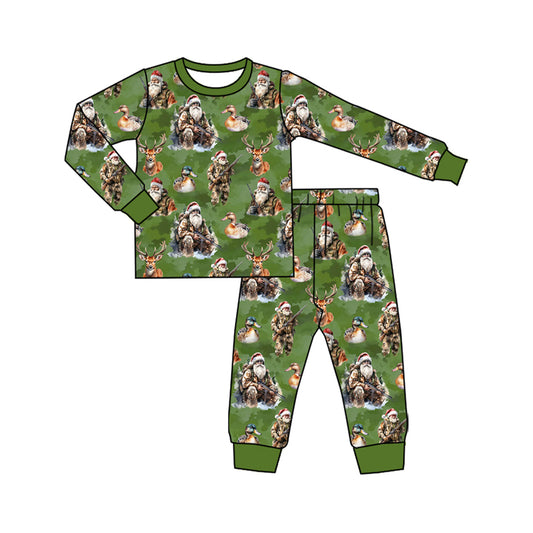 preorder BLP1212 Christmas Green Long-Sleeved Pants Boys Set 202508