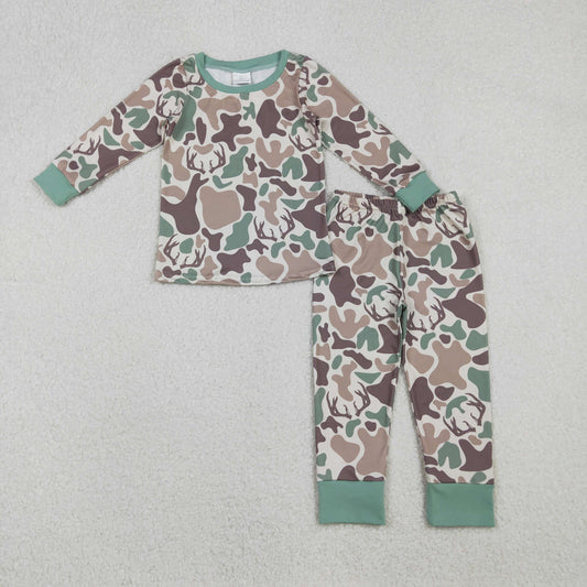 BLP1232 Deer Hunting Army Green Camouflage Long-Sleeved Pants Boys Set 202510 RTS