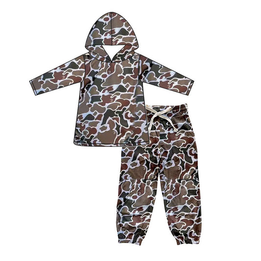 preorder BLP1240 Brown Camouflage Hooded Long-Sleeved Pants Boys Set 202508
