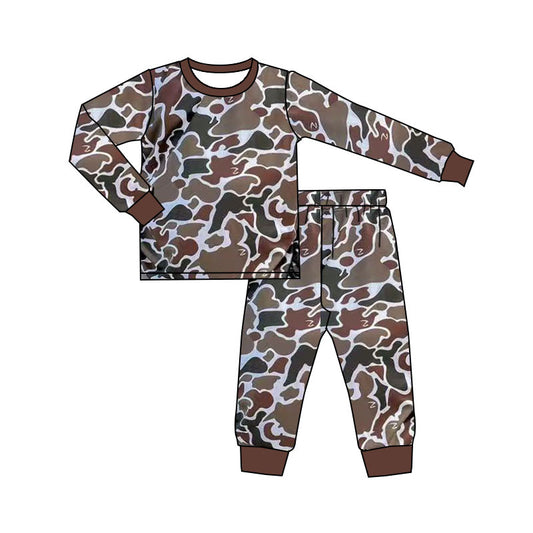 preorder BLP1241 Brown Camouflage Long-Sleeved Pants Boys Set 202508