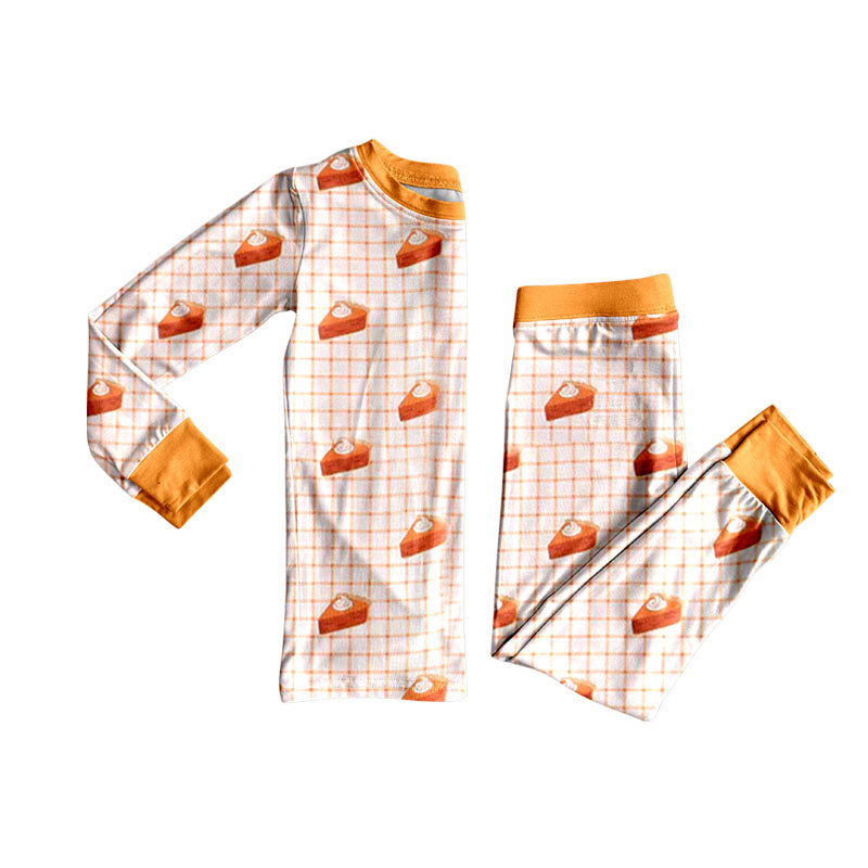 MOQ 8 preorder BLP1274 Halloween Candy Orange Long-Sleeved Pants Boys Pajamas Set 202509