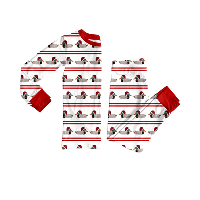 MOQ 8 Preorder BLP1289 Christmas Duck Hunting Red White Long Sleeve Pants Boys Pajamas Set 202509