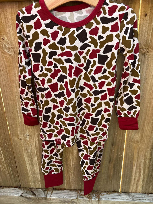 MOQ 8 preorder BLP1296 Camouflage Red Long-Sleeved Pants Boys Pajamas Set 202509
