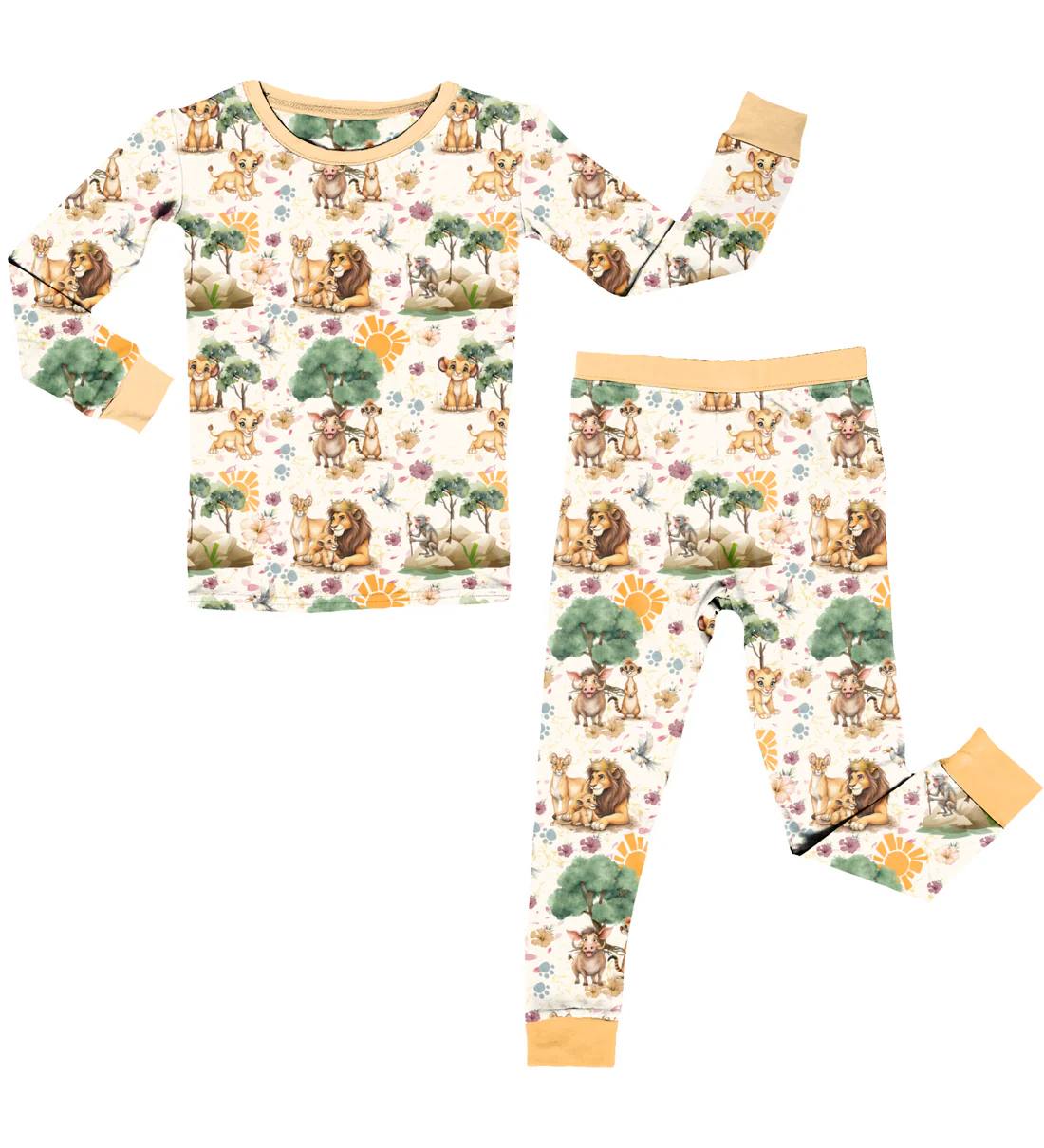 MOQ 5 PCS preorder BLP1401 Cartoon Lion Long-Sleeved Pants Boys Pajama Set 202511