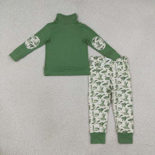 BLP1449 Duck Hunting Green Zip Long-Sleeved Pants Boys Sets 202608 RTS