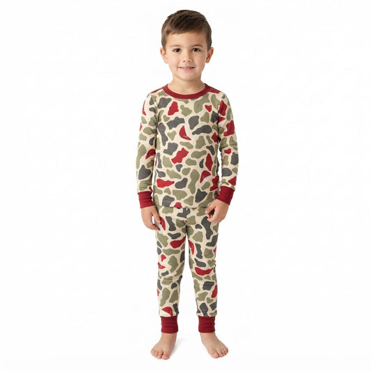BLP1496 Christmas Camo Boys Pajamas Outfits