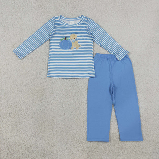 BLP1500 Embroidery Fall Pumpkin Puppy Boys Set
