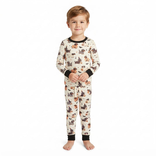 Halloween Puppy Pumpkin Ghost Kids Sibling Matching Clothes