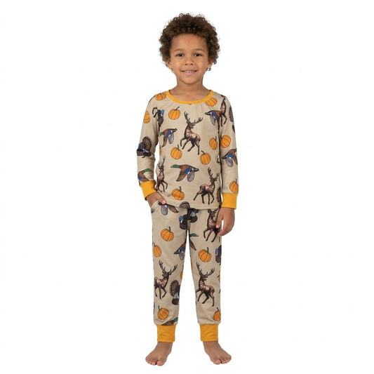 BLP1556 Hunting Pumpkin Boys Pajamas Outfits