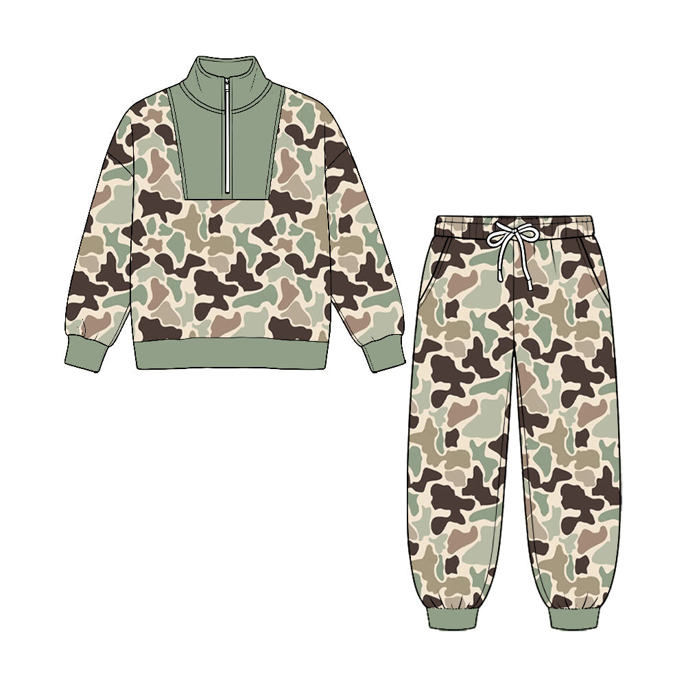 MOQ£º5pcs BLP1578 pre-order toddler boy clothes hunting camo boy winter zipper set-2026.8.25