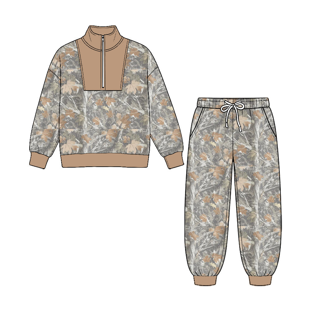 MOQ 5pcs BLP1589 pre-order toddler boy clothes hunting camo boy winter zipper set-2026.8.25