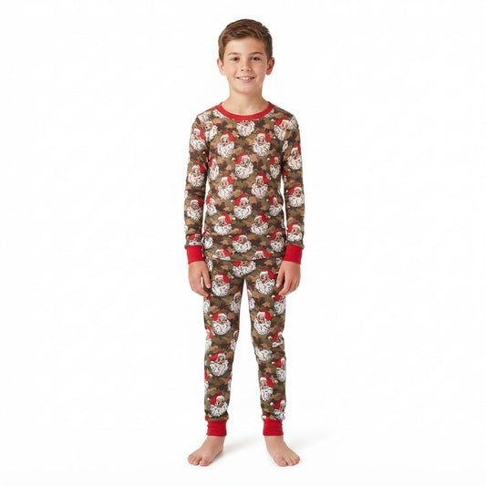 BLP1600 Christmas Santa Camo Boys Pajamas Outfits