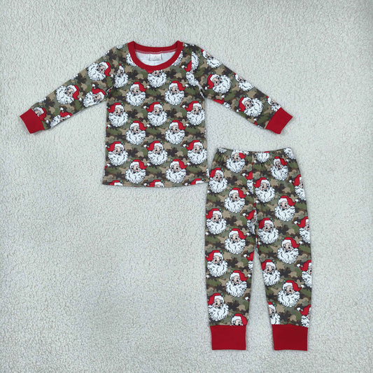 BLP1600 Christmas Santa Camo Boys Pajamas Outfits