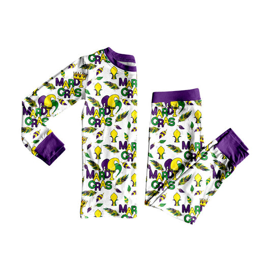 Preorder MOQ 5 pcs Each Style Mardi Gras Boys Pajamas Kids Matching Clothes