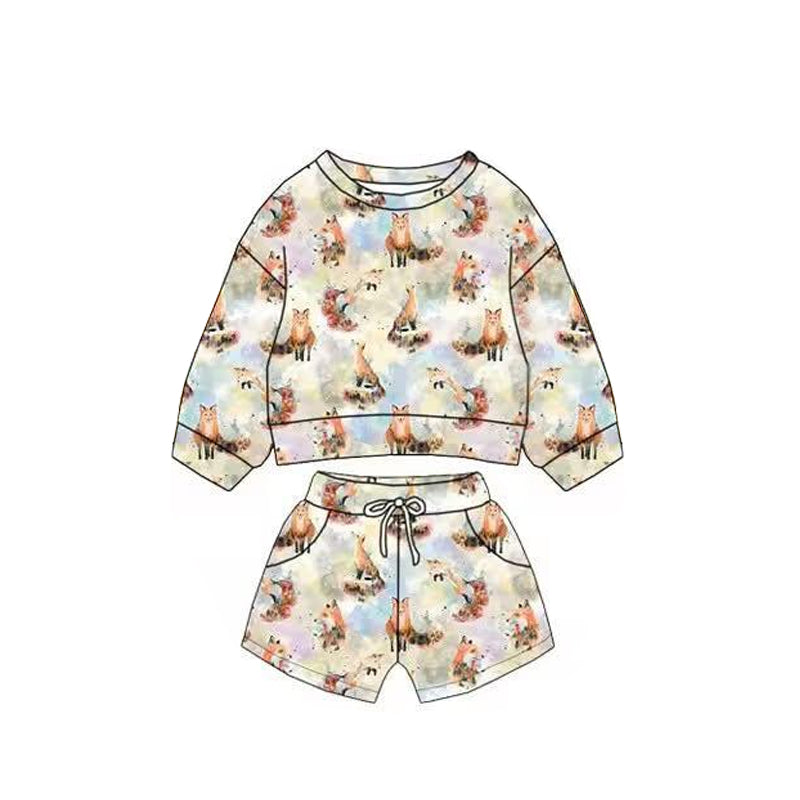 MOQ 5 preorder BLS0020 Fox Long Sleeve Shorts Boys Sets 202511