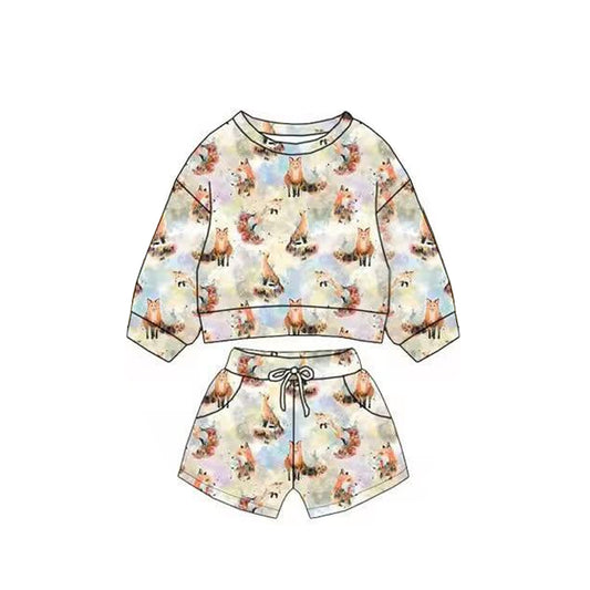 MOQ 5 preorder BLS0020 Fox Long Sleeve Shorts Boys Sets 202511