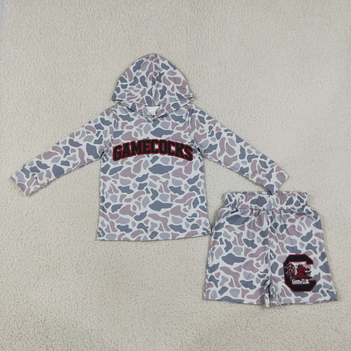 BLS0048 School Team Camo Hoodie Boys Shorts Set 202609 RTS