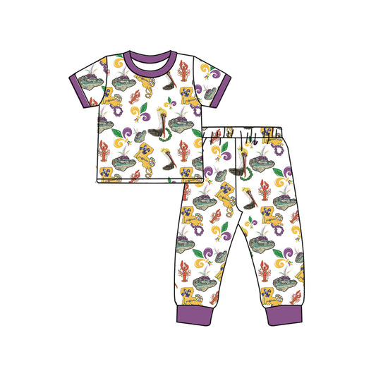 BSPO0546 preorder purple Mardi Gras outfit lobster pattern